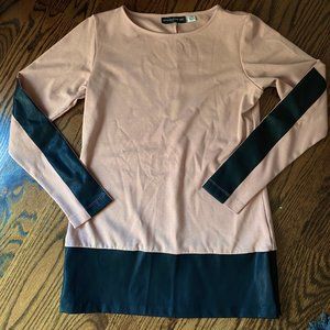 Like New Styled by Joe Zee LS Top w Faux Leather